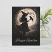 Mooie Samhain-zegen met Heks en Raaf (Staand voorkant)