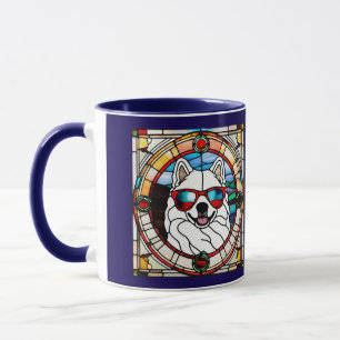 Mooie Samojeed glas-in-lood koffiemok Mok