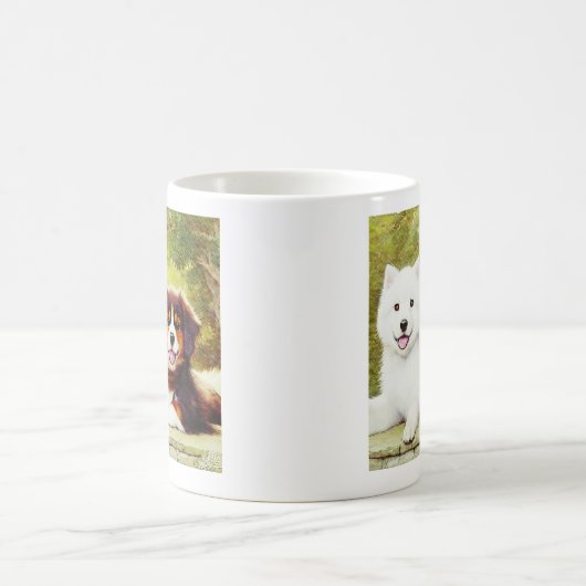 Mooie Samoyed en Engelse Shepherd Pups Koffiemok (Center)