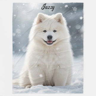 Mooie Samoyed gepersonaliseerd Fleece Deken