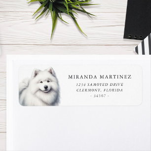 Mooie Samoyed-hond retouradreslabel Etiket