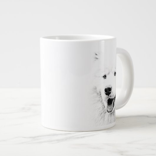 Mooie Samoyed-hondenkunst Grote Koffiekop (Voorkant rechts)