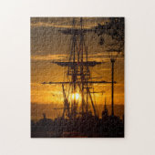 Mooie San Diego Sunset met Tall-Mast Ship Legpuzzel (Verticaal)