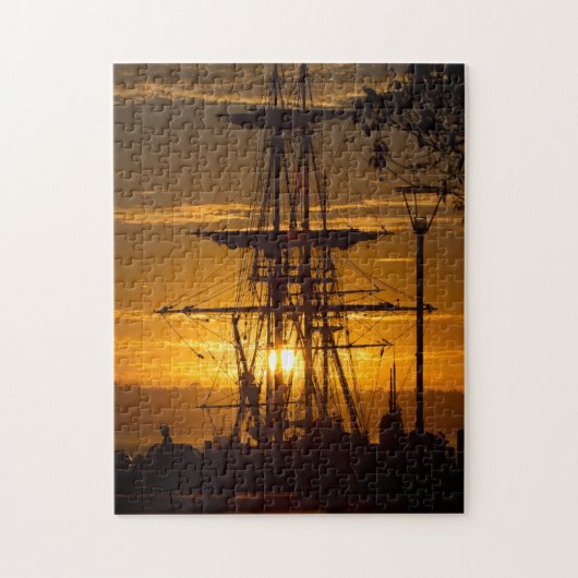 Mooie San Diego Sunset met Tall-Mast Ship Legpuzzel (Verticaal)