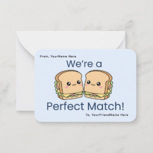 Mooie Sandwich Valentijnskaart voor in de Klas Notitiekaartje