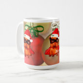 Mooie santa bulldog met santa muts koffiemok (Voorkant links)