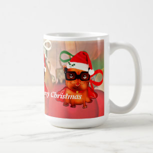 Mooie santa bulldog met santa muts koffiemok