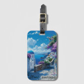 Mooie Santorini Griekenland Zeezicht Bagagelabel (Voorkant (verticaal))