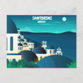 Mooie Santorini 's nachts Griekenland Briefkaart (Voorkant)