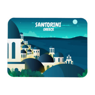Mooie Santorini 's nachts Griekenland Foto Magneet