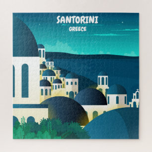 Mooie Santorini 's nachts Griekenland Legpuzzel