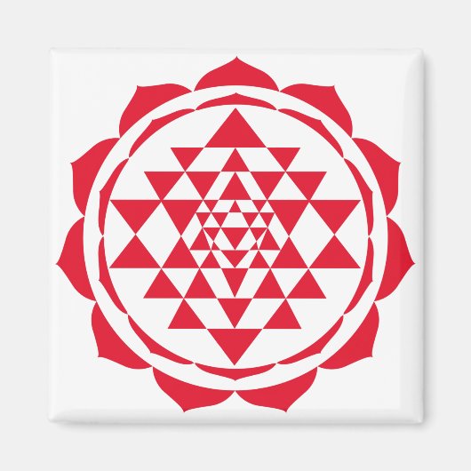Mooie Saraswati Yantra voor groei en vrede Magneet (Voorkant)