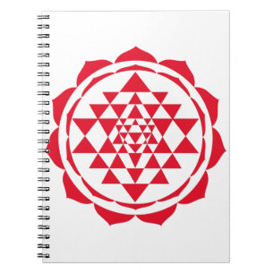 Mooie Saraswati Yantra voor groei en vrede Notitieboek