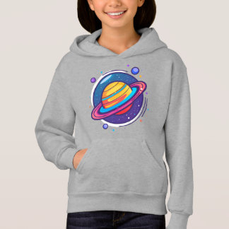 Mooie Saturnus Planeet Baby T-Shirt – Kleurrijke R