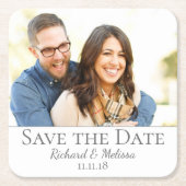 Mooie Save the Date foto Kartonnen Onderzetters (Voorkant)
