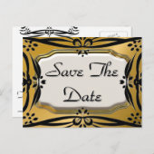 Mooie Save The Date Gouden & Zwarte Briefkaarten (Voorkant / Achterkant)