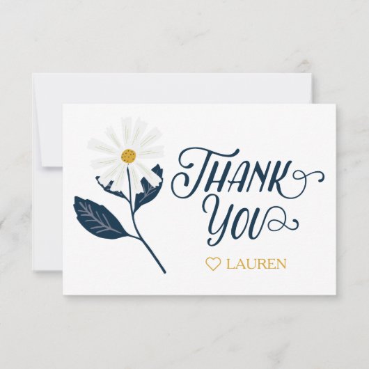 Mooie Scandi Daisy Persoonlijke Dankkaart Bedankkaart (Voorkant)