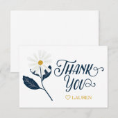 Mooie Scandi Daisy Persoonlijke Dankkaart Bedankkaart (Voorkant / Achterkant)