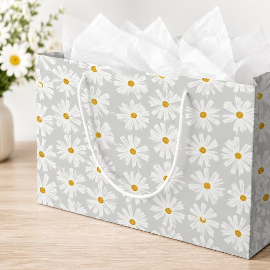 Mooie Scandi Madeliefjes Verpakking Grote Cadeauta Groot Cadeauzakje