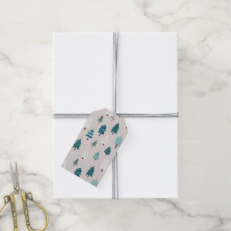 Mooie Scandinavische Kerstboom Mok Cadeaulabel