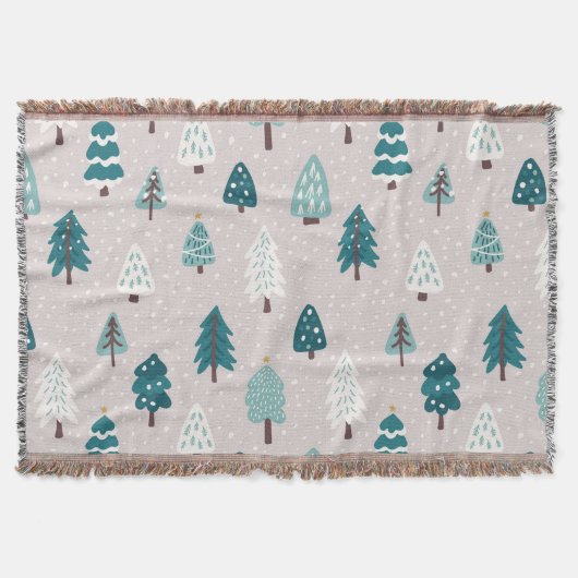 Mooie Scandinavische Kerstboom Mok Deken (Voorkant)