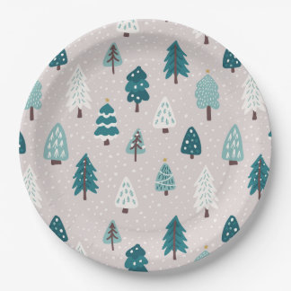 Mooie Scandinavische kerstboom mok Papieren Bordje