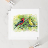 Mooie Scarlet Tanager Paar Note Kaart