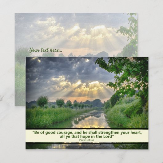 Mooie Scène Bijbel Bericht Aangepaste Tekst Briefkaart (Voorkant / Achterkant)