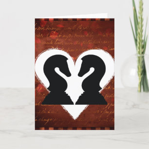 Mooie schaakstukken Valentijnsdag liefde Feestdagen Kaart