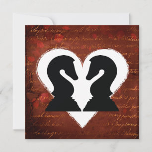 Mooie schaakstukken Valentijnsdag liefde Feestdagenkaart