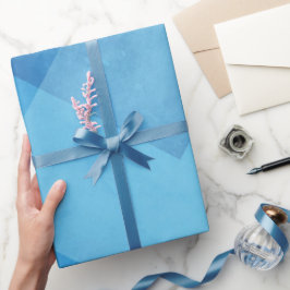 Mooie schaduwen van blauw met gelaagde achtergrond cadeaupapier
