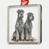 MOOIE SCHANUZER PUPPY HOND METALEN ORNAMENT (Links)