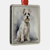 MOOIE SCHANUZER PUPPY HOND METALEN ORNAMENT (Rechts)