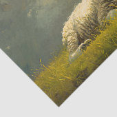 Mooie schapen in een veld olieverfschilderij Decou Tissuepapier (Detail)