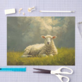 Mooie schapen in een veld olieverfschilderij Decou Tissuepapier (Craft)