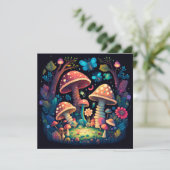 Mooie schattige magische paddenstoelen bedankkaart (Staand voorkant)