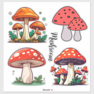 Mooie schattige Mushroom Creëer je eigen Scrapbook Sticker