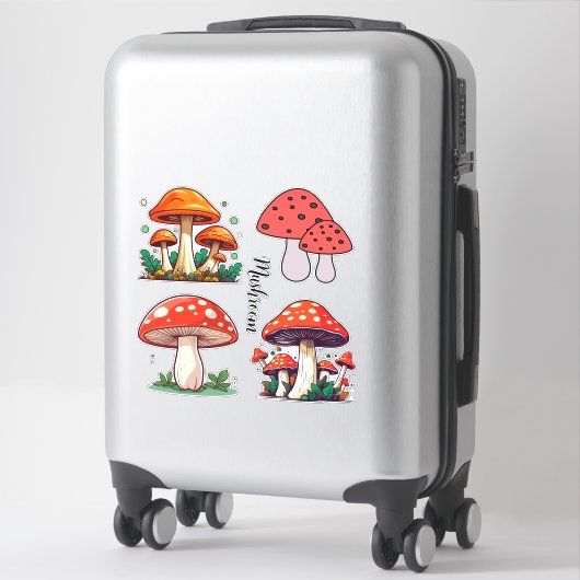 Mooie schattige Mushroom Creëer je eigen Scrapbook Sticker (Koffer)