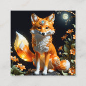 Mooie schattige vos sinaasappel coalescing lumines vierkante visitekaartje (Voorkant)