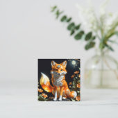 Mooie schattige vos sinaasappel coalescing lumines vierkante visitekaartje (Staand voorkant)