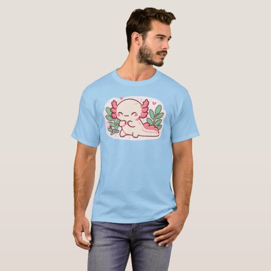 Mooie Schattigee Axolotl, Kawaii Axolotl Shirt (Voorkant volledig)