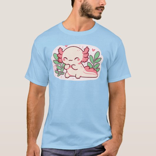 Mooie Schattigee Axolotl, Kawaii Axolotl Shirt (Voorkant)