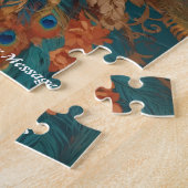 Mooie Schattigee Boho pauw vogel Legpuzzel (Zijkant)