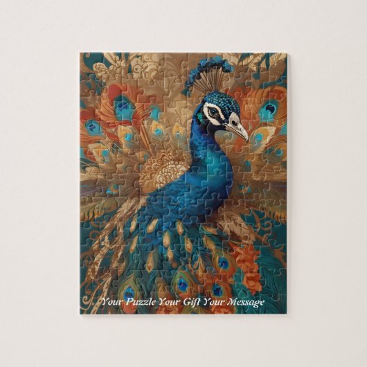 Mooie Schattigee Boho pauw vogel Legpuzzel (Verticaal)