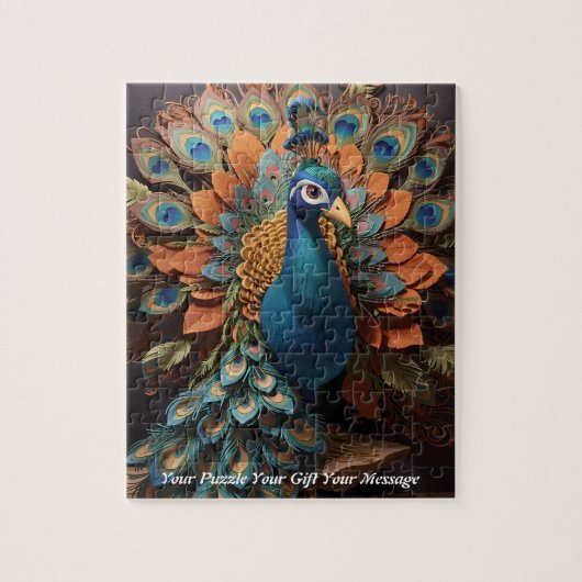 Mooie Schattigee Boho pauw vogel Legpuzzel (Verticaal)
