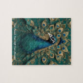 Mooie Schattigee Boho pauw vogel Legpuzzel (Horizontaal)