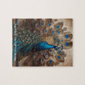 Mooie Schattigee Boho pauw vogel Legpuzzel (Horizontaal)
