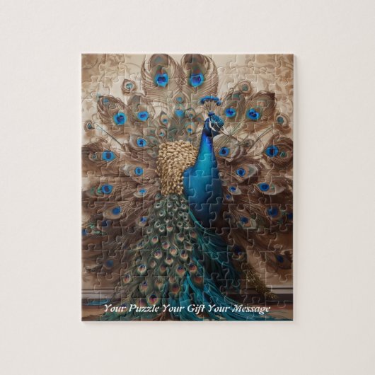 Mooie Schattigee Boho pauw vogel Legpuzzel (Verticaal)