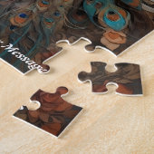 Mooie Schattigee Boho pauw vogel Legpuzzel (Zijkant)