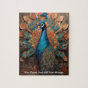 Mooie Schattigee Boho pauw vogel Legpuzzel